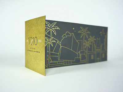 Palm Trees and Stars branding design gold invitation print