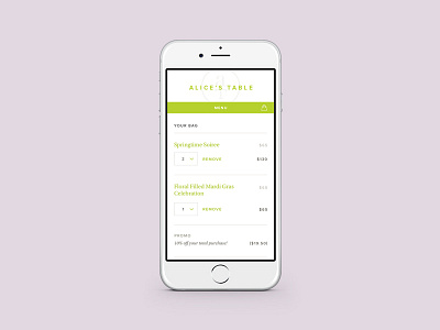 Springtime Soiree cart checkout ecommerce mobile responsive ui ux