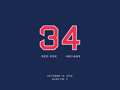 Red Sox Scores: October 10, 2016 baseball data data visualization data viz minimal minimalism sports typography