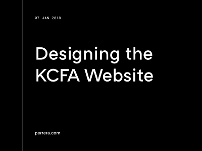 Designing The KCFA Website article behind the scenes blog process website