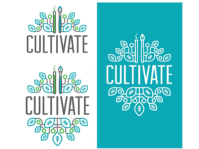 Cultivate Logo art branding cultivate green logo non profit science simple