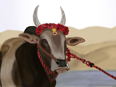 digital painting to jallikattu