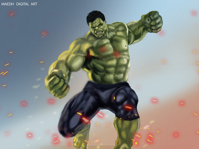 Hulk Digital Painting brushpainting digitalart digitalpainting graphic design paintings photoshop poster sketch