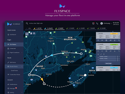 Flyspace - Manage your fleet in one platform app application branding design illustration ui ux vector