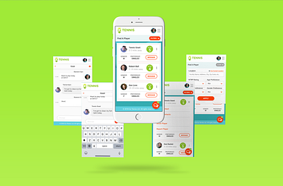 Go Tennis App app design social app tennis ux vector