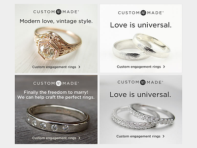 Display Creative, LGBT Engagement Rings ads adverts art direction banner ads banners creative creative direction display ecomm ecommerce shopping web