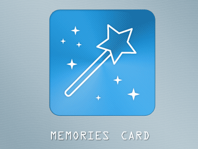 Memories Credit Card blue card mobile ui