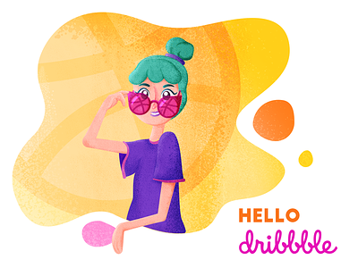 Hello Dribbble! design digital dribbble firstshot flat hello illustration vector