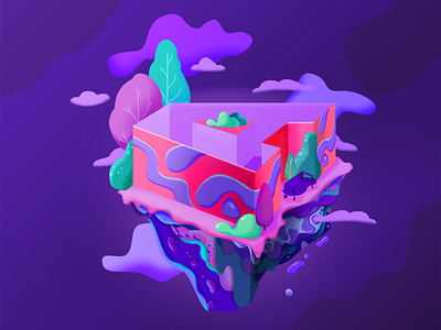 36 days of type - A 36 days of type 36days a challenge colorful creative desing flat instagram letter a letter art nature purple vector