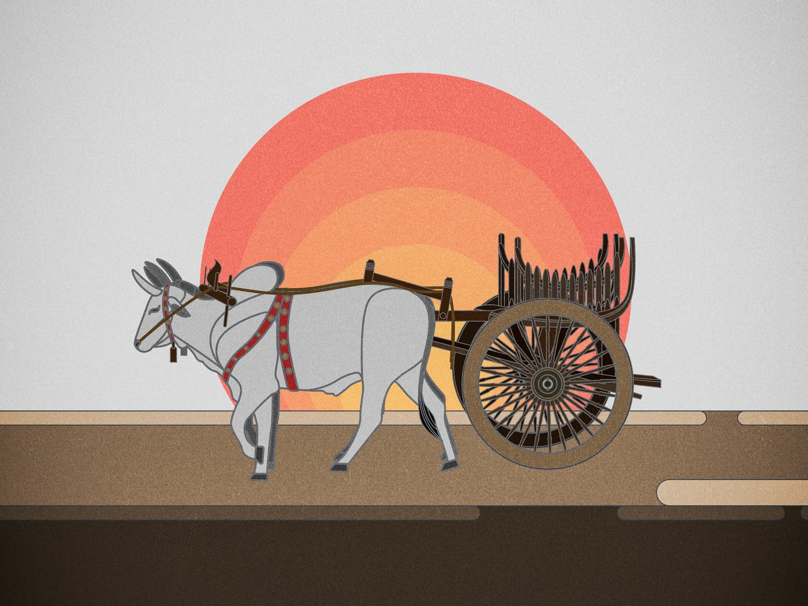 bullock cart by nyeinchanaung on Dribbble