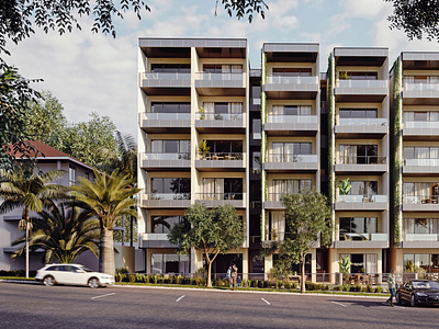 Luxury coastal apartments 3d renderings