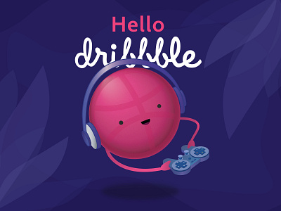 Hello Dribbble debut design illustration invite vector