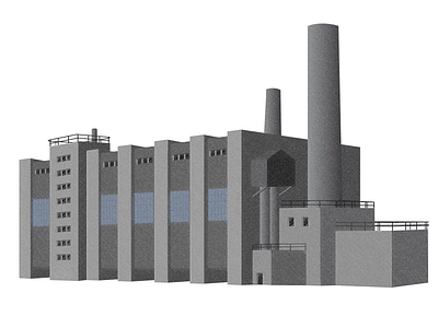 Factory architecture factory grey greyscale illustrator photoshop retro
