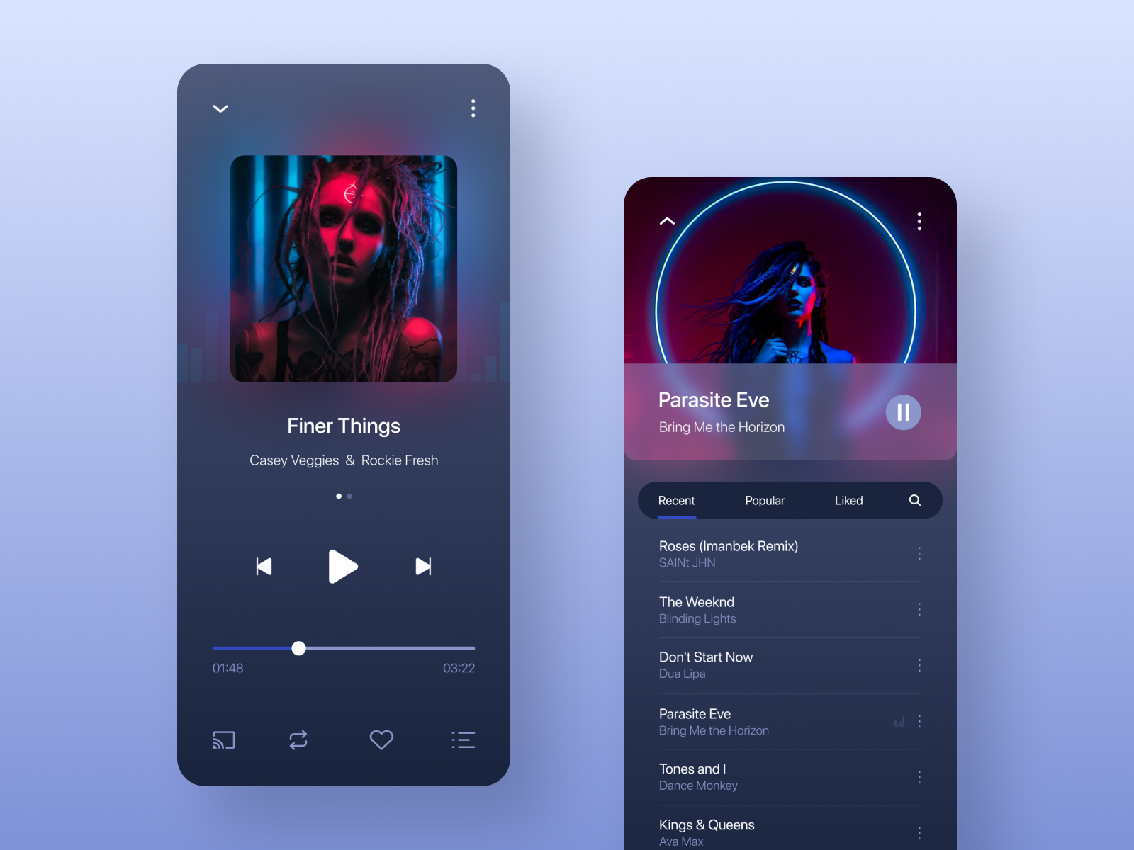 Music player by Dmitriy Shain on Dribbble