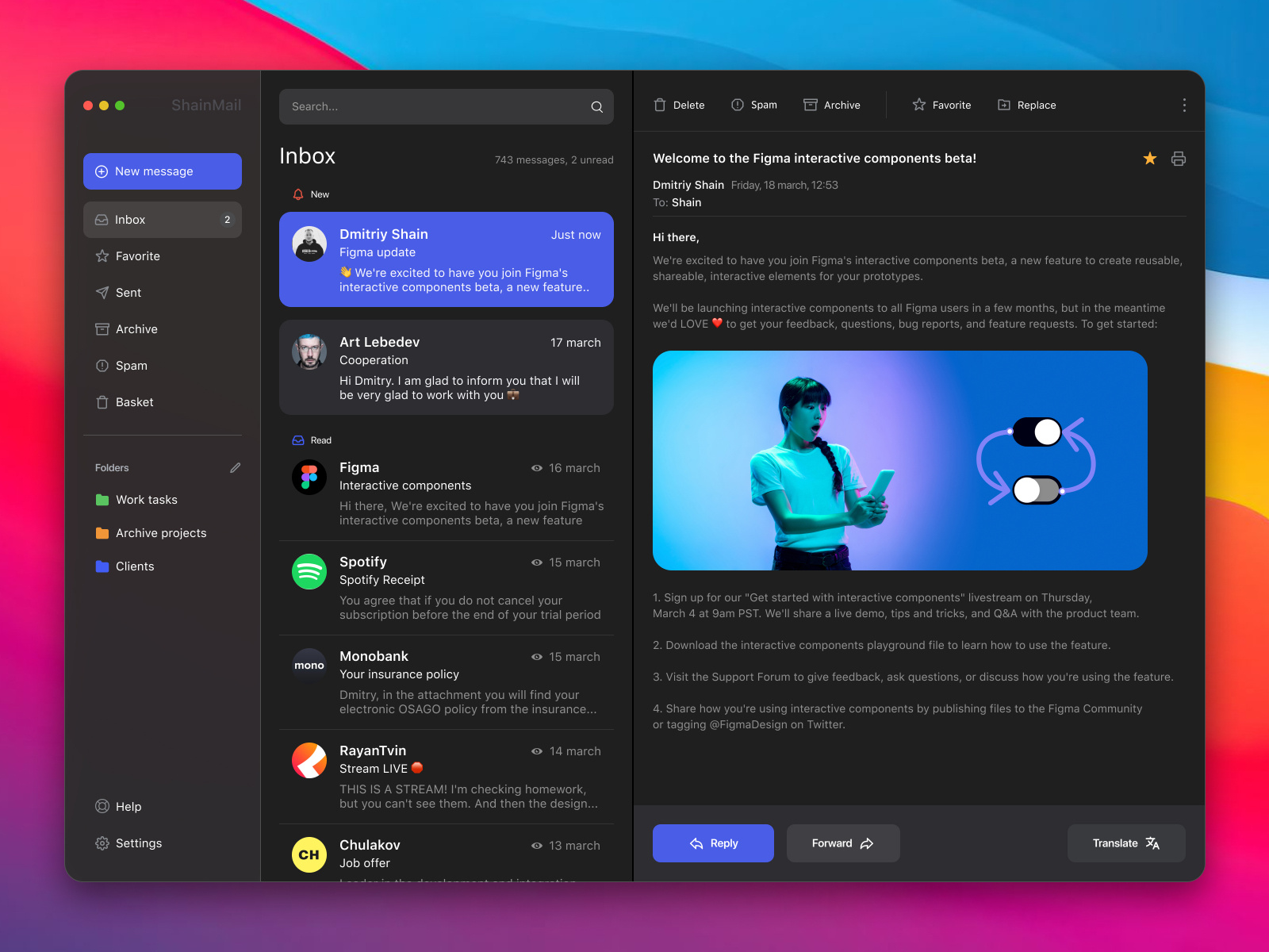 Mail Application Concept (macos) By Dmitriy Shain On Dribbble