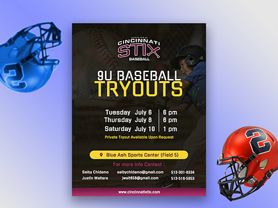 Cincinnati Stix Baseball Flyer Design branding flyer design graphic design poster design social media kit