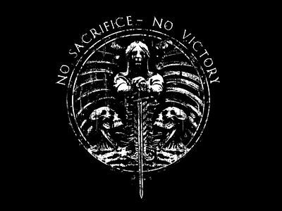 Nbo Sacrifice - No Victory art branding dark art dark background design illustration merch merch design merchandise design music art music artwork quote shirtdesign typography