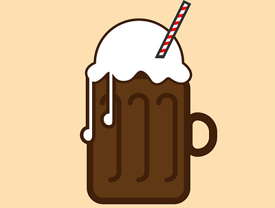 Root-beer Float adobe illustrator drinks icon