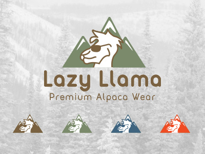 Lazy Llama Branding alpaca branding llama logo