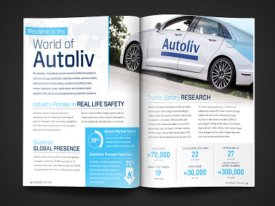 Autoliv Spread automotive car clean icons magazine spread