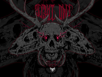 Skull T-Shirt Design animal apparel bird branding clothing dark deer demon eye graphic design horn illustration illustrator skull strong tee tshirt vector warrior