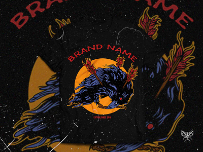 Crow 0.1 T-Shirt Design animal apparel arrow bird branding clothing crow design graphic design illustration illustrator logo merchandise oldschool shot streetwear tatto tee tshirt vector
