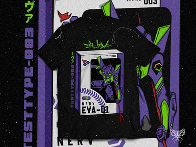 Evangelion Edition 002 T-Shirt Design apparel eva evangelion fictional robot graphic design gum gundam illustration illustrator mecha merchandise robot streetwear tee vector