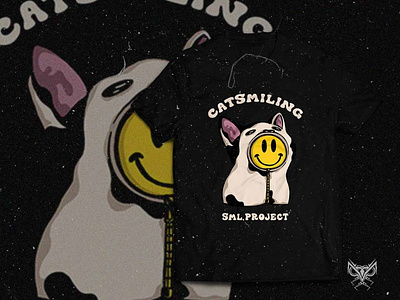 Catsmile T-Shirt Design animals apparel branding cat cute design fun graphic design happy illustration logo lovers merchandise silentowlstudio smile streetwear tee tshirt vector vintage