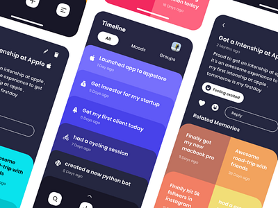 Timeline app uidesign