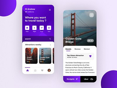 Travel App concept ui design