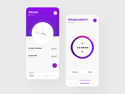 Clock App UI/UX Design ⏱