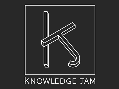 Knowledge Jam Logo 3d design digital jam knowledge letter logo uab wireframe