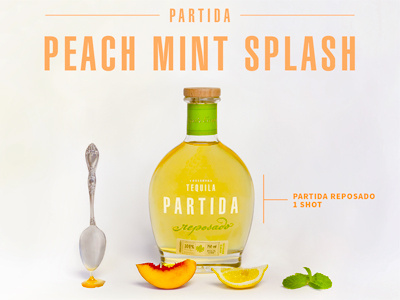 Peach Mint Splash Recipe design drink graphic photograph recipe tequila
