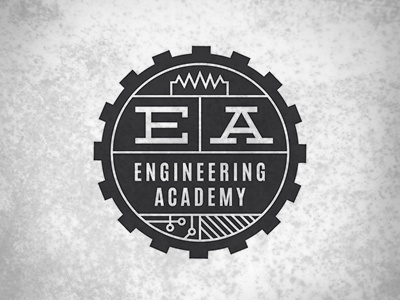 Engineering Academy Logo academy circuit deming engineering gear hipster logo rust tech