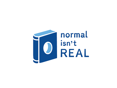 Normal Isn't Real logo book branding disability education isnt learning logo mark normal real school