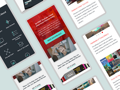 Filmora - Free YouTube Intros Campaign (Mobile) layout marketing responsive responsive design visual design