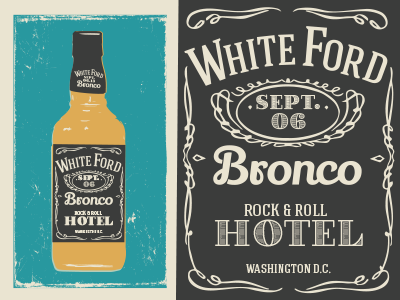 White Ford Bronco Concert Poster