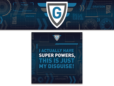 Grayson Super Power Decals decal helmet illustration super powers