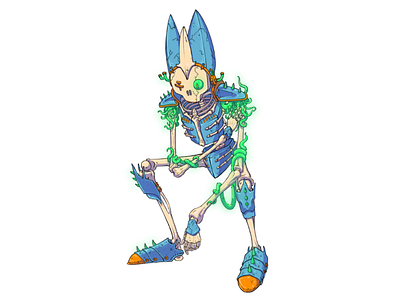 Reanimate armor bone character control creature dnd green illustration melee mob monster skeleton warrior worm