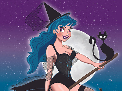 Witch Pin Up graphicdesign illustration illustrator pinup vector witch