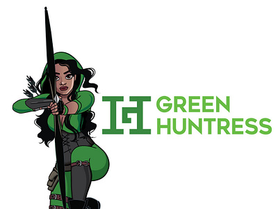 Green Huntress design graphicdesign illustrator logo vector