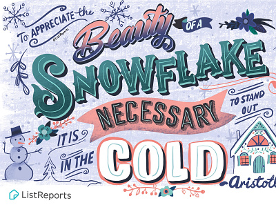 Snowflake Quote Illustration design illustration type type art