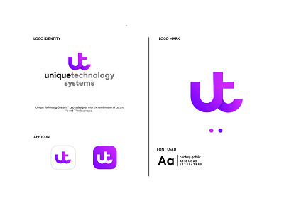 Unique Technology System branding design flat icon illustration lettering logo typography vector web website