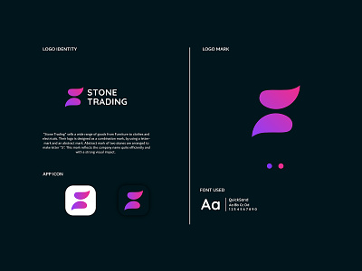 Stone Trading app branding design icon illustration illustrator logo minimal typography vector
