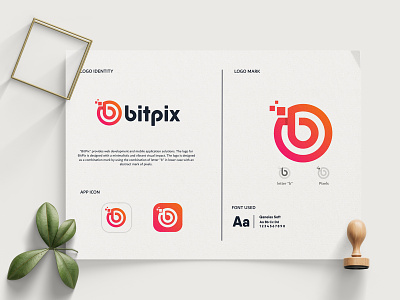 Bitpix branding design flat icon illustration lettering logo logo design logo designer vector web