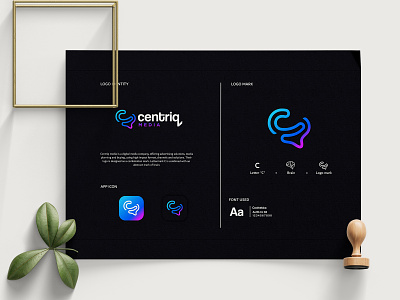 Centriq Media branding design flat identity illustration lettering logo logo design branding typography vector website