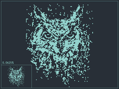 Working in 8-bit 8bit owl pixels squares wip