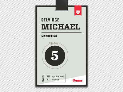 Throwback! Name tag for All Hands 2014 allhands logo nametag print twilio typography