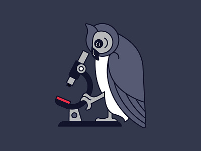 WIP - Owl science graphic illustration microscope owl research twilio wip