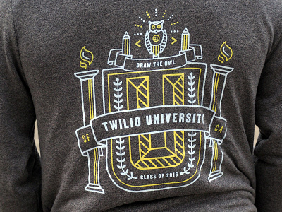 Twilio University (Internship Program) 2016 2016 badge code education heraldry intern internship logo owl shield twilio university